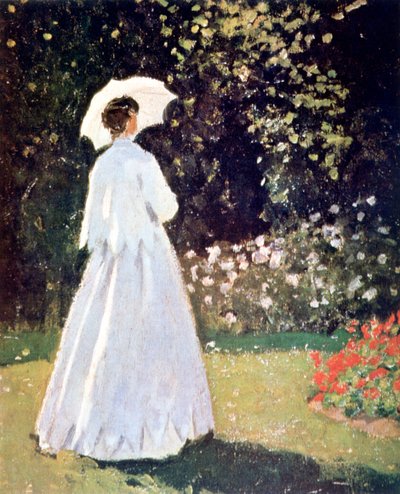 Nainen puutarhassa, Sainte Adresse, yksityiskohta, 1867 tekijältä Claude Monet