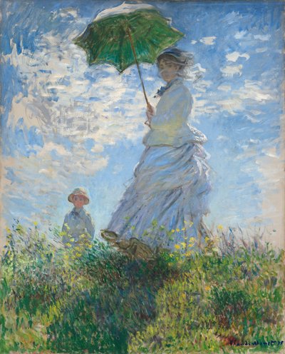 Nainen päivänvarjolla - Madame Monet ja hänen poikansa tekijältä Claude Monet