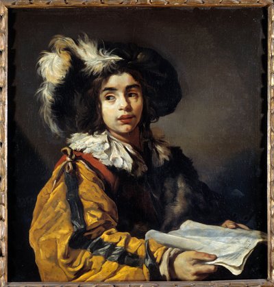 Claude Vignonin (1593-1670) Nuori laulaja maalaus 1600-luvun su. 0,95 x 0,9 m tekijältä Claude Vignon