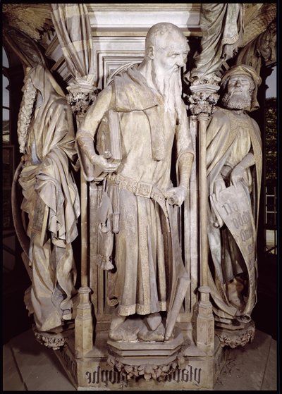 Mooseksen kaivo, Jesajan kuva kuusikulmaisesta jalustasta, 1395-1404, kivi. tekijältä Claus and Malouel, Jean Sluter