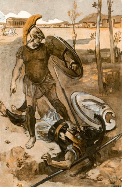 Kuvitus Homeroksen Iliakseen tekijältä Clement Goutier