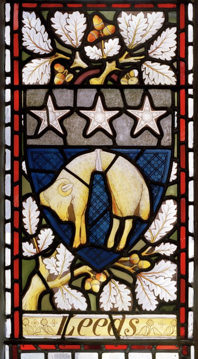 Leeds Heraldry, 1867-71 (lasimaalauksia) tekijältä Clement James Heaton
