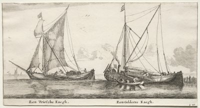 Erilaisia ​​laivoja ja näkymiä Amsterdamista (Verscheÿde Schepen en Gesichten van Amstelredam), osa II: Friisilainen Bilander. Geldersche Bilander tekijältä Clement de Jonghe
