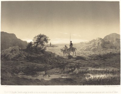 D. Quijote sanoi: sancho ystävä, yö lähestyy meitä... tekijältä Célestin Nanteuil