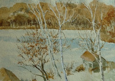 915 Silver Lake, uudenvuodenpäivä 2014, 2014 (akvarelli) tekijältä Clive Wilson