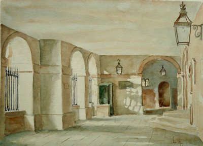 College Pump, 2010 (akvarelli) tekijältä Clive Wilson