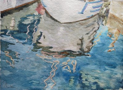 Kroatian heijastuksia, 2011 (akvarelli) tekijältä Clive Wilson