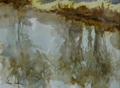 Kintburyn kanava - kevätaamu, 2003 (akvarelli) tekijältä Clive Wilson