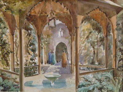 Riad, Dar Si Said, Marrakech, 2000 (akvarelli). tekijältä Clive Wilson