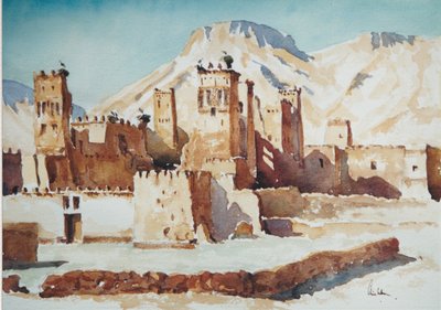 Tamdakht, aamu, 2000 (akvarelli) tekijältä Clive Wilson