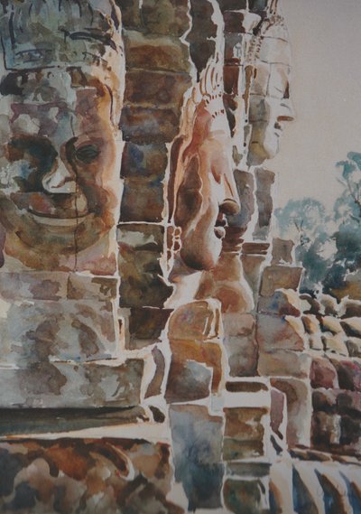 Bayon: (länsi ja etelä), 2000 (akvarelli). tekijältä Clive Wilson
