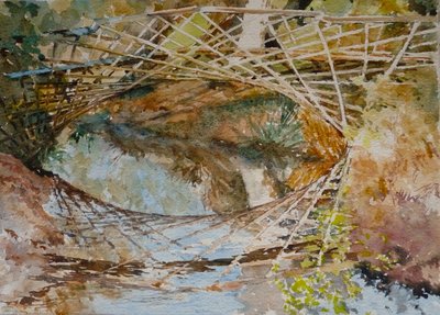 Jääkärisilta - syksyn värit, 2010 (akvarelli) tekijältä Clive Wilson