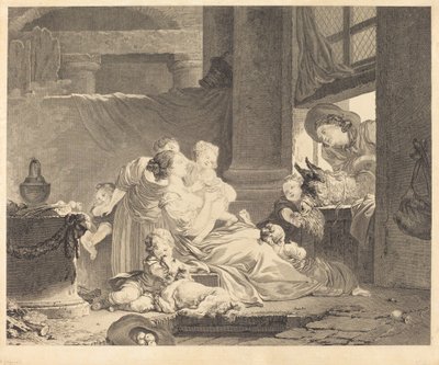 Maanviljelijän perhe tekijältä Clément Pierre Marillier and Antoine Louis Romanet after Jean Honoré Fragonard
