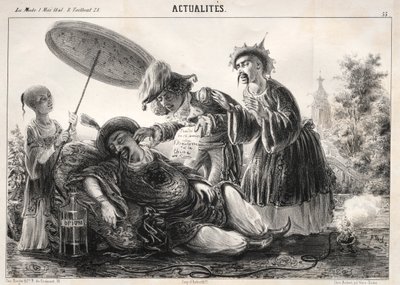 Uutiset: -- Sano niin! Joten sano! taivaallinen keisari...., 1841. tekijältä Clémente Pruche