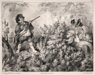 Uutiset: Metsästyksen avaus, 1840. tekijältä Clémente Pruche
