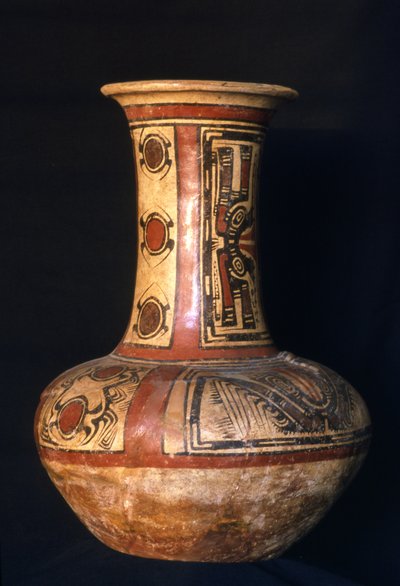 Korkeakaulainen purkki, Early Cocle -vaihe, 700-800 AD (keraaminen) tekijältä Cocle Culture