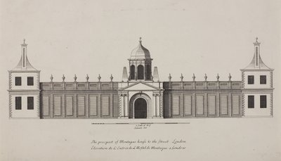 British Museum, Holborn, noin 1750 tekijältä Colen Campbell