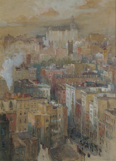 Näkymä New York Cityyn, noin 1910 tekijältä Colin Campbell Cooper