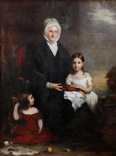 Elizabeth Cheape of Rossie ja hänen tyttärentytärtään, n. 1843 (öljy kankaalle) tekijältä Colvin Smith