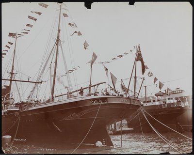 S.S. "Umbria" telakalla, noin 1897 (s/w-kuva). tekijältä Company Byron