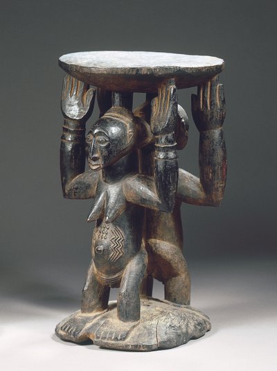 Luba Hemba jakkara (puinen) tekijältä Congolese Congolese