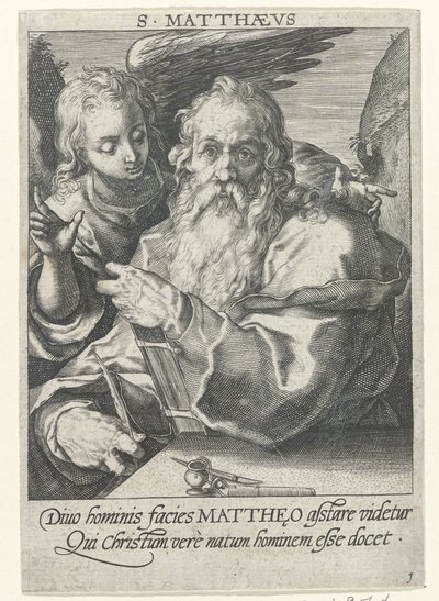 Evankelista Matteus Neljä evankelistaa (sarjan nimi) tekijältä Conrad Goltz (possibly)