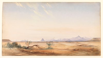 Andien vuoristo Mystery Plainilta Santa Cruzin lähellä, noin 1878 (akvarelli). tekijältä Conrad Martens