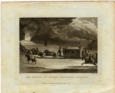Venäjän keisarinna matkalla maan halki, 1784 tekijältä Conrad Martin Metz