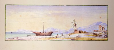 Bordighera Beach, kirjoittanut Consalvo Carelli (1818-1900), Italia tekijältä Consalvo Carelli