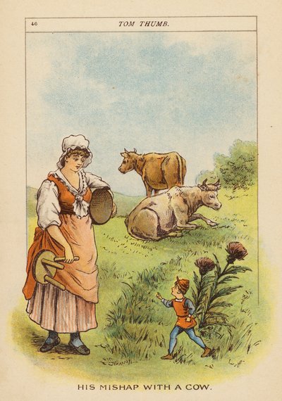 Tom Thumb (värillinen litografia) tekijältä Constance Haslewood