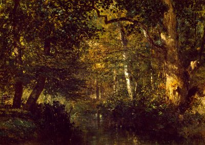 Creek metsässä, kirjoittanut Constant Troyon (1810-1865) tekijältä Constant Emile Troyon