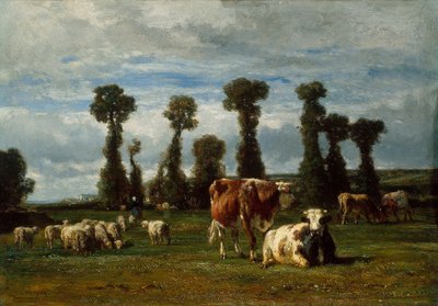 Laitumet Normandiassa, 1852 tekijältä Constant Emile Troyon