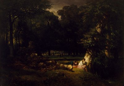 The Bathers (Ravike metsässä), 1842 tekijältä Constant Emile Troyon