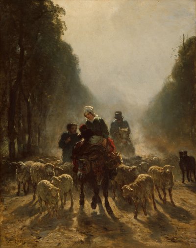 Road to Market, 1858-59 tekijältä Constant Emile Troyon