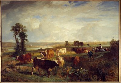 Näkymä Suresnesin (Hauts de Seine) korkeuksista. Constant Troyonin maalaus (1810-1865) tekijältä Constant Emile Troyon