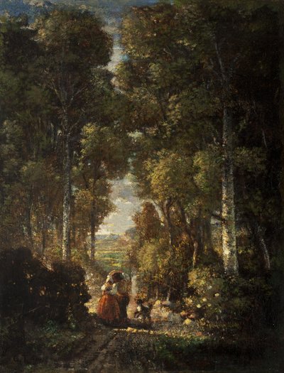 Village Road (Le Chemin du Village) n. 1830-60 tekijältä Constant Emile Troyon