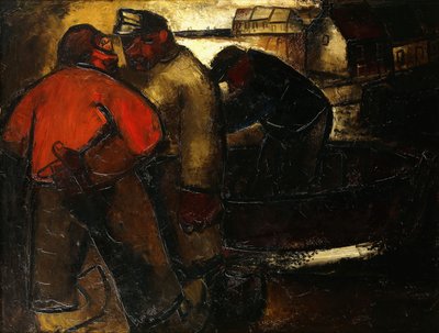 Kalastajat; Kalastajat - De Vissers (recto), n. 1923-24 (öljy kankaalle) tekijältä Constant Permeke