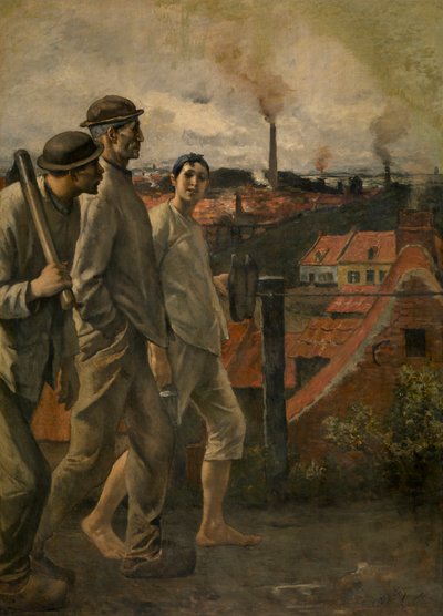 Paluu kaivoksesta (öljy kankaalle) tekijältä Constantin Emile Meunier