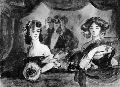 Teatterissa, 1800-luku, 1930 tekijältä Constantin Guys