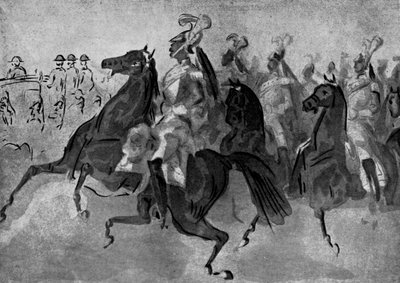 The Escort of Cuirassiers, 1800-luku, 1930. tekijältä Constantin Guys