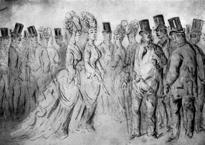 Promenade, 1800-luku, 1930. tekijältä Constantin Guys