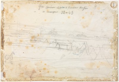 Sotaleirikohtaus, 1800-luku. tekijältä Constantin Guys