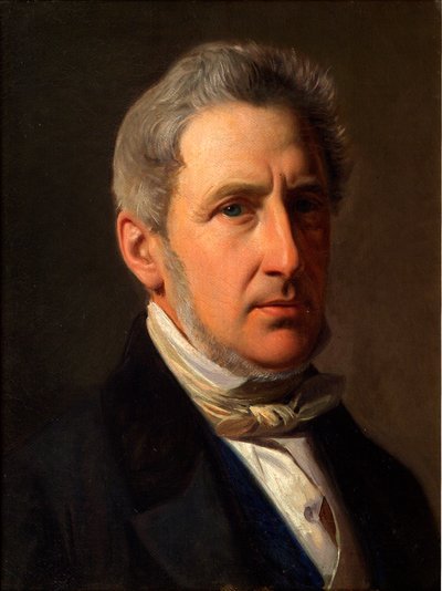 Tanskan kieli: Portræt af godsejer Alfred Hage (1803-1872) Portrait of the squire Alfred Hage (1803-1872) tekijältä Constantin Hansen