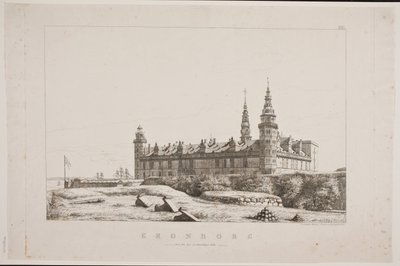 Kronborg luoteispuolelta katsottuna tekijältä Constantin Hansen