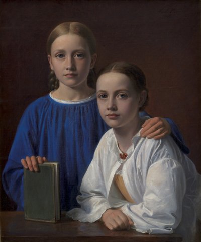 Meta Magdalene Hammerich ja taiteilijan tytär Kristiane Konstantin Hansen, 1861 tekijältä Constantin Hansen