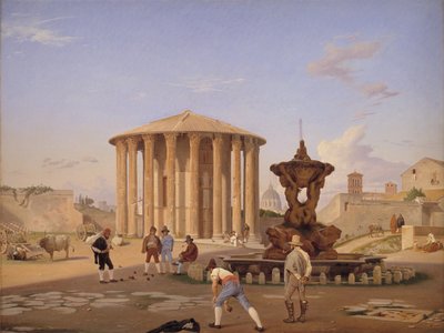 Piazza della Bocca della Verità ja niin sanottu Vesta-temppeli Roomassa tekijältä Constantin Hansen