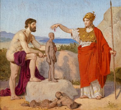 Prometheus muovaa ihmistä savesta tekijältä Constantin Hansen