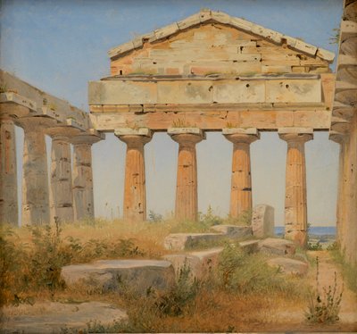 Athenen temppeli Paestumissa, 1838 tekijältä Constantin Hansen