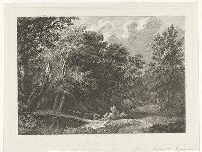 Metsänäkymä puusillalla tekijältä Constantinus Cornelis Huysmans