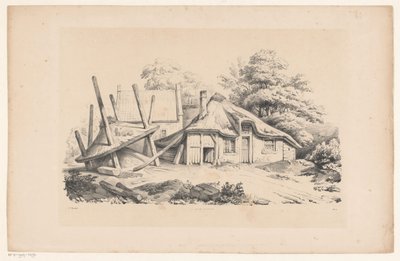 Rikkoutunut maalaistalo The Landscape (sarjan nimi) tekijältä Constantinus Cornelis Huysmans